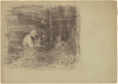 Contadini che sbucciano il mais [recto] da Jr. Enoch Wood Perry