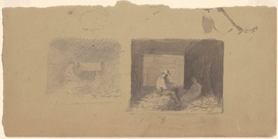 Studi di contadini che sbucciano il mais da Jr. Enoch Wood Perry