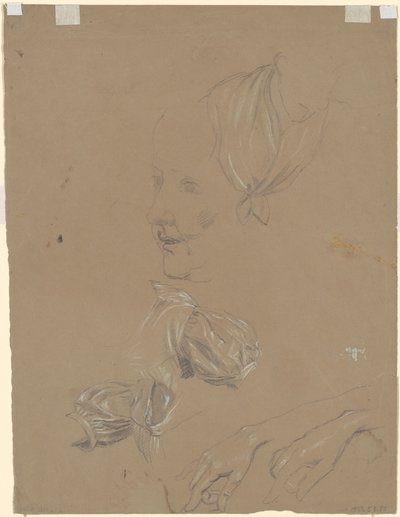 Studi di una donna e del suo vestito [verso] da Jr. Enoch Wood Perry