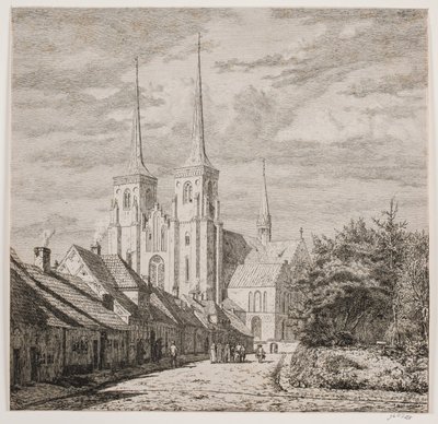 Cattedrale di Roskilde, vista da sud-ovest da Jørgen Roed