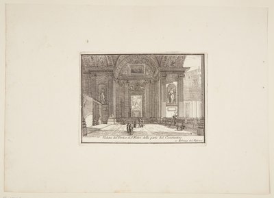 Veduta del Portico di S. Pietro dalla parte di Costantino. 1. Palazzo del Vaticano da Jérôme Charles Bellicard