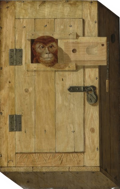 Scimmia in una scatola di legno da Jòsef Trajtler