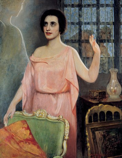 Ritratto di Margarita Xirgu (1888-1969), in "la Xirgu en cristalline", dei fratelli Quinteros da Juan Antonio Benlliure y Gil