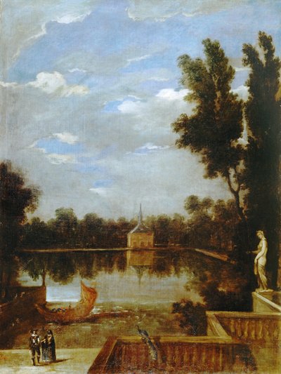 Estanque del Buen Retiro... (dipinto su tela) da Juan Bautista Martinez Del Mazo
