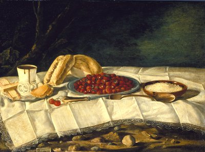 Natura morta con fragole e cioccolato da Juan Bautista Romero