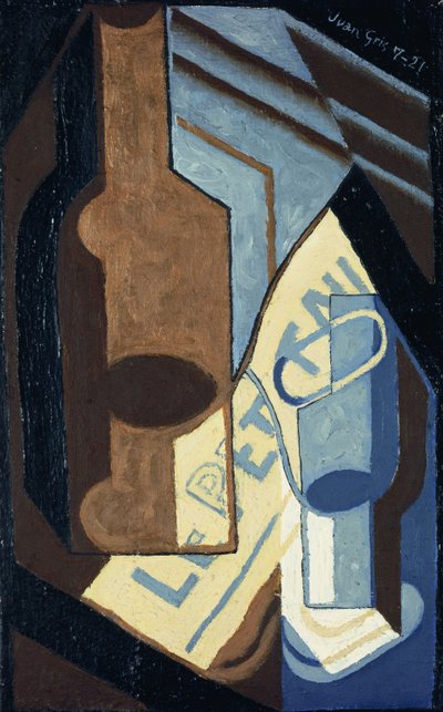 Bottiglia e bicchiere, 1921 da Juan Gris