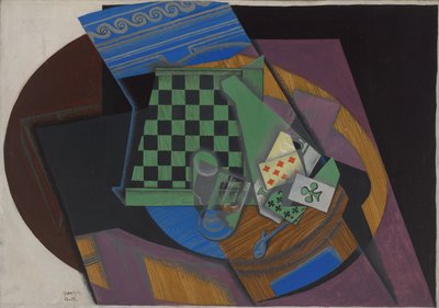 Scacchiera e carte da gioco, 1915 da Juan Gris