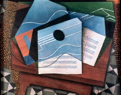 Chitarra su un tavolo da Juan Gris