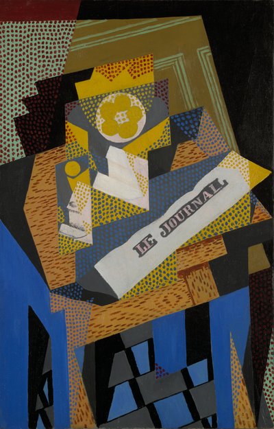 Giornale e piatto di frutta da Juan Gris