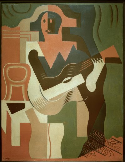 Arlecchino seduto con chitarra da Juan Gris