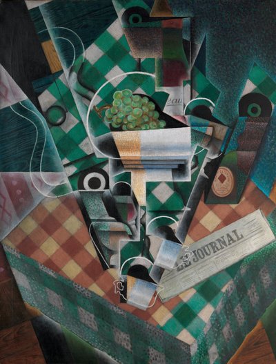 Natura morta con tovaglia a quadri, 1915 da Juan Gris