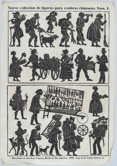 Foglio 1 di figure per burattini cinesi da Juan Llorens