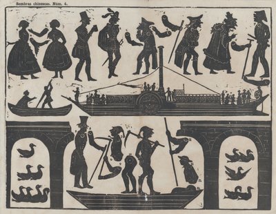 Foglio 4 di figure per burattini cinesi, ca. 1850-70 da Juan Llorens