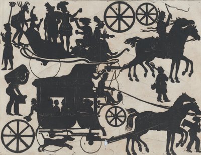 Foglio 5 di figure per burattini ombra cinesi, ca. 1850-70 da Juan Llorens