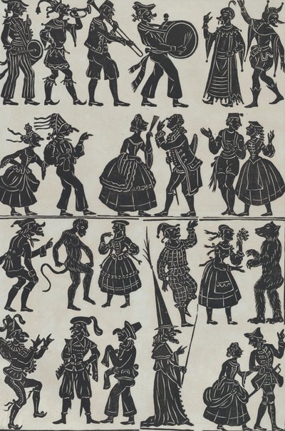Foglio 7 di figure per burattini cinesi, 1859 da Juan Llorens