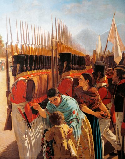 Truppe a Rancagua (dettaglio) da Juan Manuel Blanes