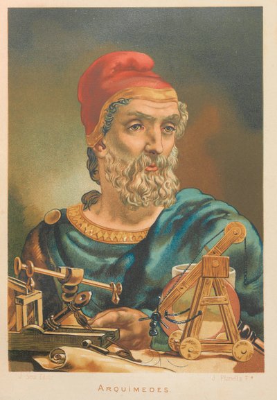 Archimede di Siracusa. Da: La scienza e i suoi uomini, 1879 da Juan Planella y Rodríguez