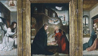 La nascita di Cristo Trittico con la Natività affiancata dall