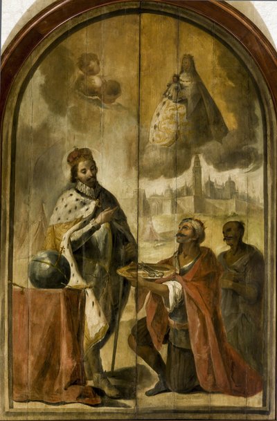 La resa di Siviglia - Il re moresco Axataf consegna le chiavi della città al re Ferdinando da Juan de Espinal