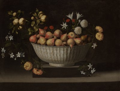 Fiori e frutta in una ciotola cinese da Juan de Zurbaran