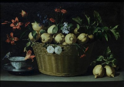 Natura morta con limoni in un cesto di vimini da Juan de Zurbaran