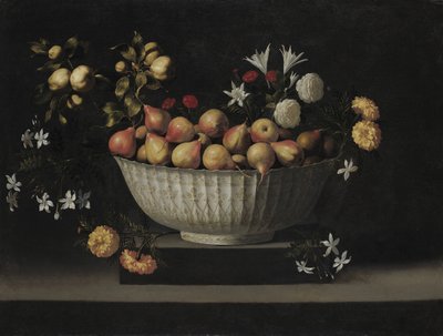 Fiori e frutta in una ciotola di porcellana, c. 1645 da Juan de Zurbaran