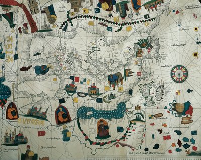 Europa, da una copia del XIX secolo del planisfero nautico di Juan de la Cosa da Juan de la Cosa