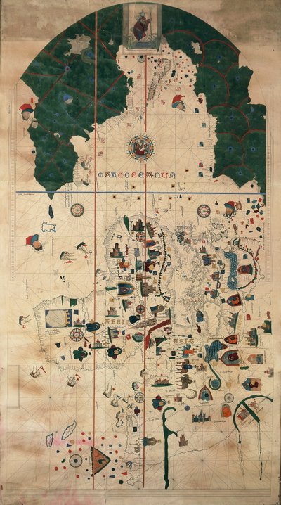 Portolan-Nautical planisphere chart di Juan de la Cosa, circa 1500 da Juan de la Cosa