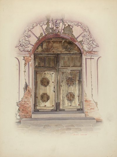 Porta e pittura murale, c. 1941 da Juanita Donahoo