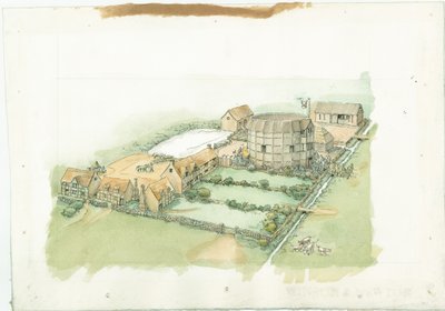Teatro di Burbage, New Inn Yard, Shoreditch, Hackney, Londra da Judith Dobie