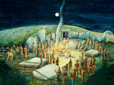 Cerimonia neolitica a West Kennet Long Barrow, Wiltshire, c. 1985-c. 2012 da Judith Dobie