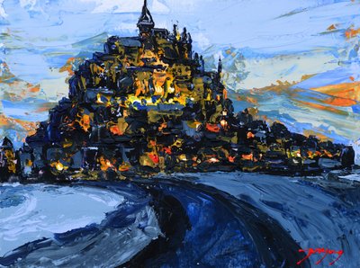 Il castello illuminato di notte da Jukyong Park