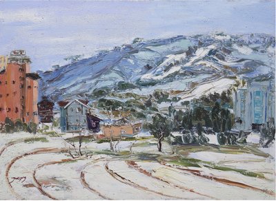Collina urbana innevata da Jukyong Park