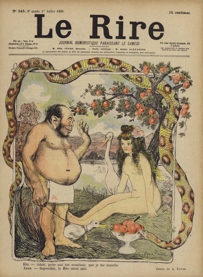 Adamo ed Eva, Illustrazione per Le Rire da Jules Abel Faivre