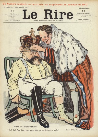 Incoronazione di Re Edoardo VII, illustrazione per Le Rire da Jules Abel Faivre