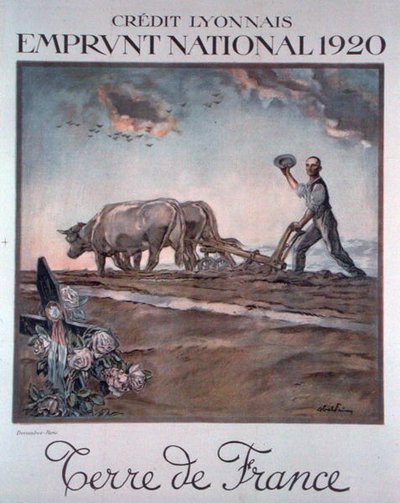 Poster pubblicitario del prestito nazionale del Credit Lyonnais da Jules Abel Faivre