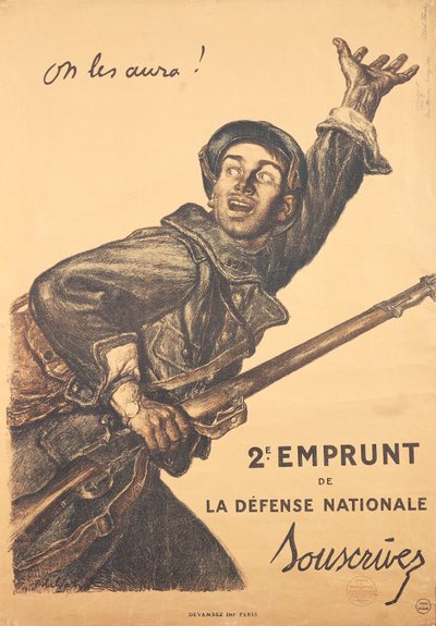 Poster francese della Prima Guerra Mondiale - 2ª emissione di obbligazioni di guerra da Jules Abel Faivre