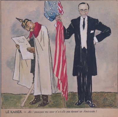 Presidente Woodrow Wilson e Kaiser Guglielmo II, c.1917 da Jules Abel Faivre