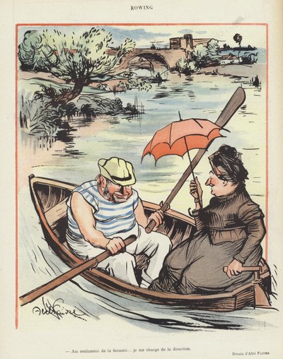 Canottaggio. Illustrazione per Le Rire da Jules Abel Faivre