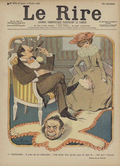 Pelle della suocera, Illustrazione per Le Rire da Jules Abel Faivre