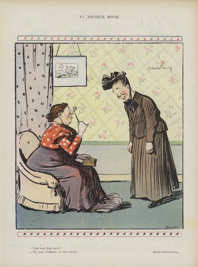 La nuova cameriera. Illustrazione per Le Rire da Jules Abel Faivre