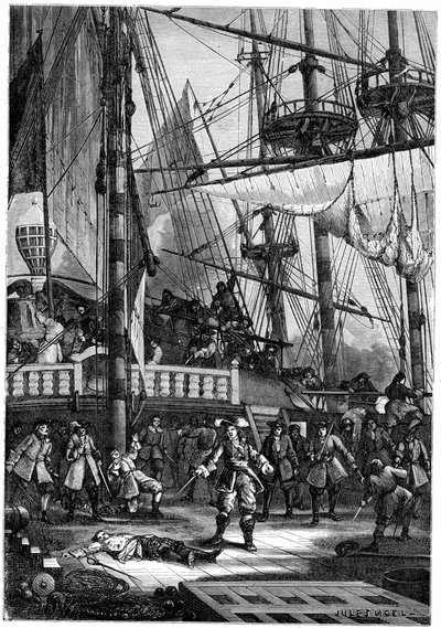Jean Bart uccide il capitano olandese del Neptune, 1898 da Jules Achille Noel