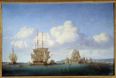 La rada di Brest nel 1844 da Jules Achille Noel