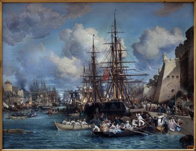 Il porto di Brest (Francia) nel 1864. Dipinto di Jules Noel (1815-1881). da Jules Achille Noel