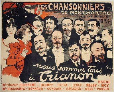 Les Chansonniers de Montmartre, c. 1890 da Jules Alexandre Grün