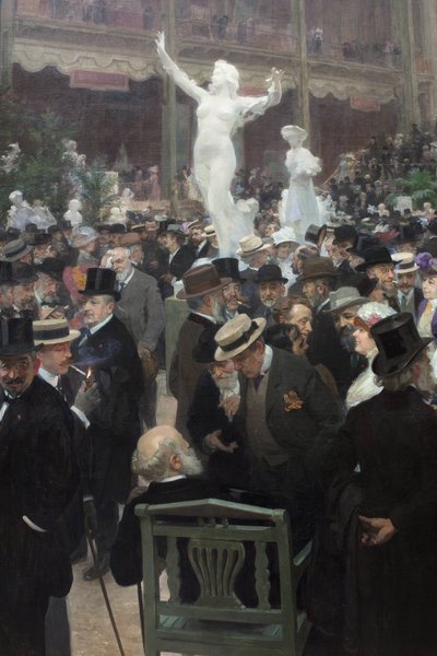 Un venerdì al salon des artistes francais. Dipinto di Jules Alexandre Grun (1868-1939) da Jules Alexandre Gruen or Grun