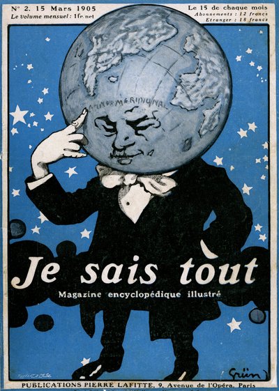 Copertina della rivista enciclopedica illustre “Je sais tout” N°2, 15 marzo 1905 da Jules Alexandre Gruen or Grun