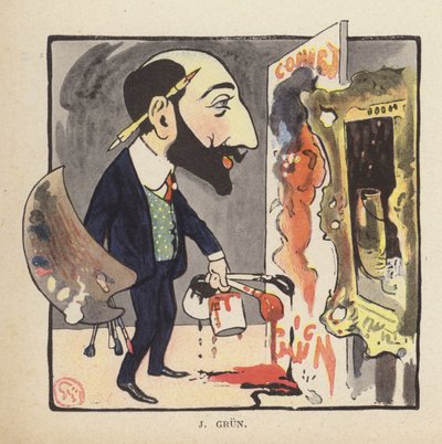 Autoritratto del pittore e illustratore francese Jean-Alexandre Grun da Jules Alexandre Gruen or Grun
