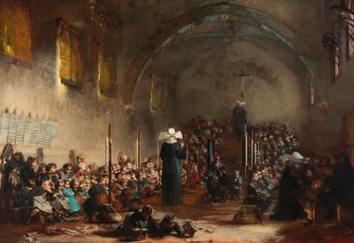 Una scuola materna in un convento, 1876 da Jules Alexandre Patrouillard Degrave