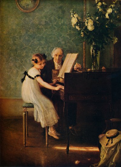 La lezione di musica, XVIII secolo da Jules Alexis Muenier